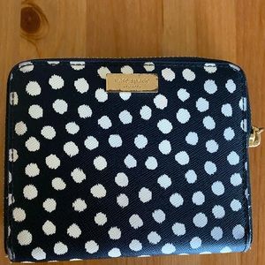 Kate Spade leather wallet black with white dots